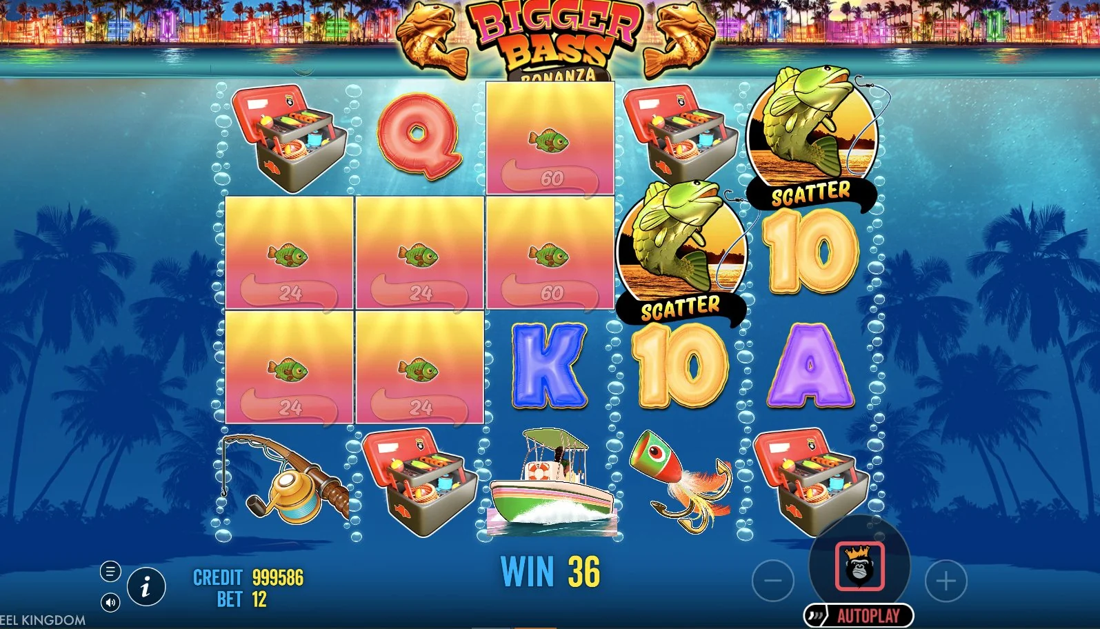 Фриспины Bigger Bass Bonanza, MONEY-рыбы и два скаттера на барабанах